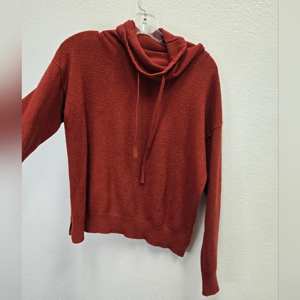 Elegant Rust Cowl Neck Sweater